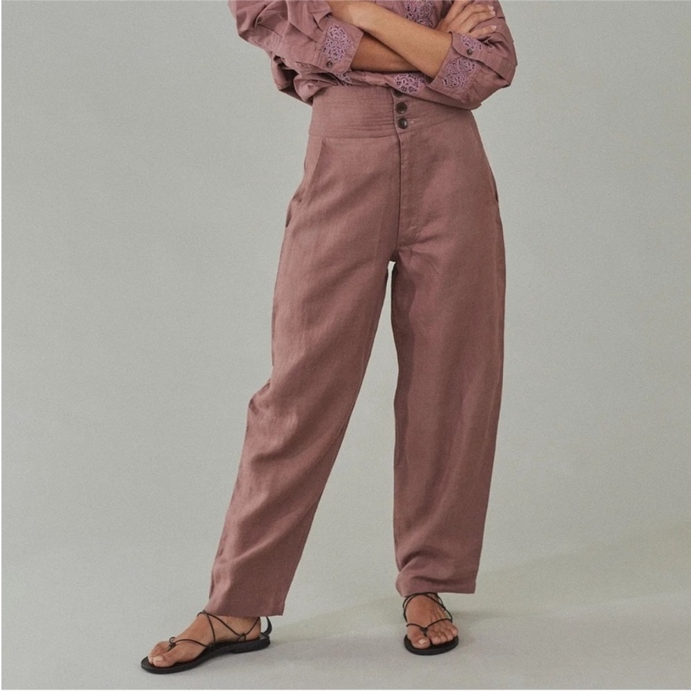 acacia swimwear Rosewood High-Waist Wide-Leg Trousers
